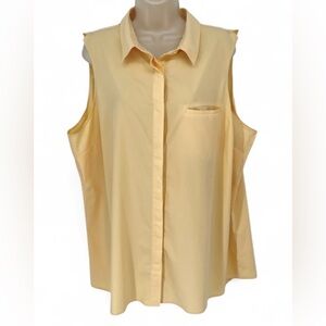 Athleta Urbanite II women’s Medium sleeveless button up  Lunaria yellow tank